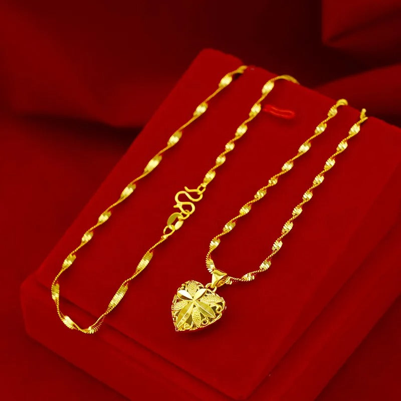 18k Gold Aura Heart Necklace "Now only AED 79 | Free Express Delivery in UAE"